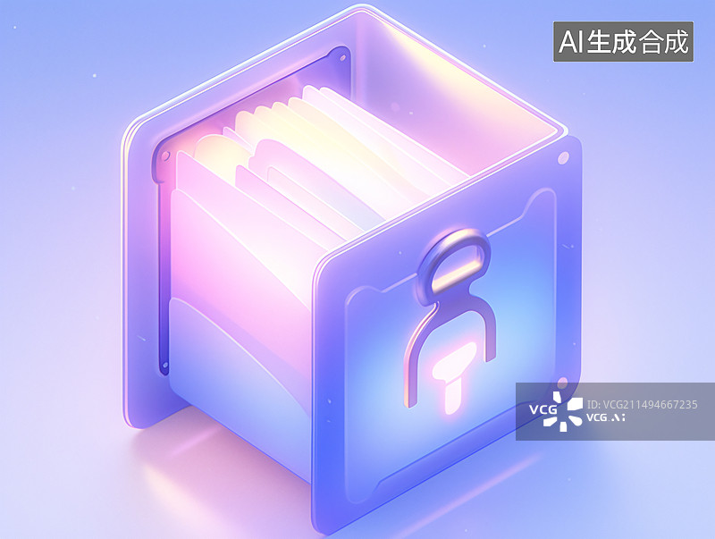 【AI数字艺术】3D卡通透明玻璃材质文件夹图标图片素材