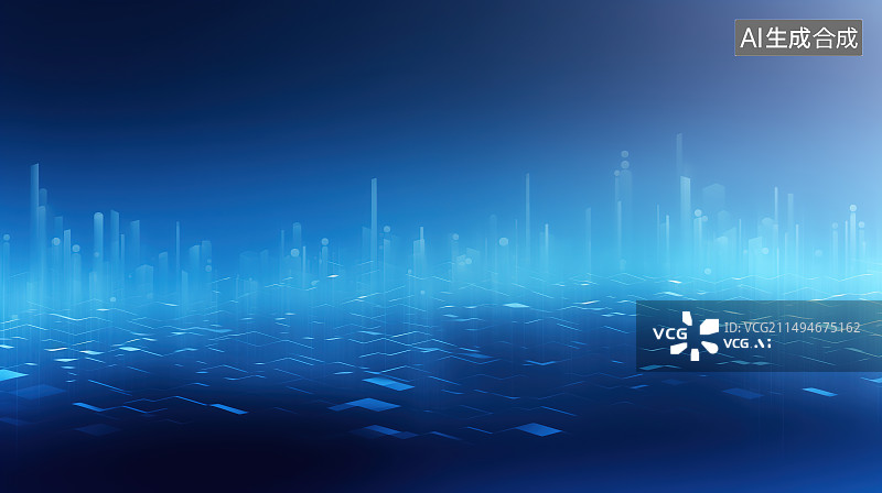 【AI数字艺术】科技概念背景 蓝色 网络图片素材