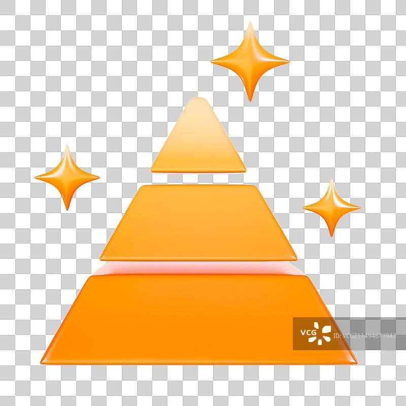 3D立体金字塔黄金金融理财银行元素图片素材