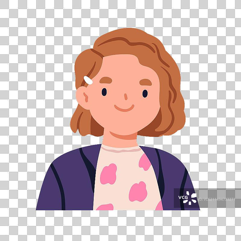 可爱小女孩快乐微笑的头部图片素材