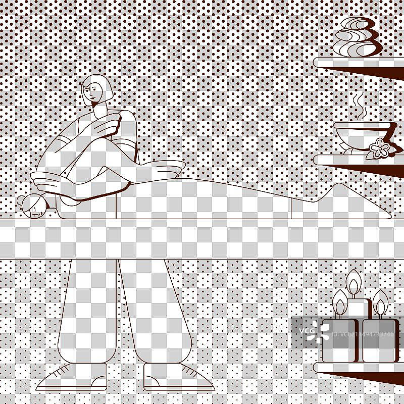 复古风格的运动按摩技巧图片素材