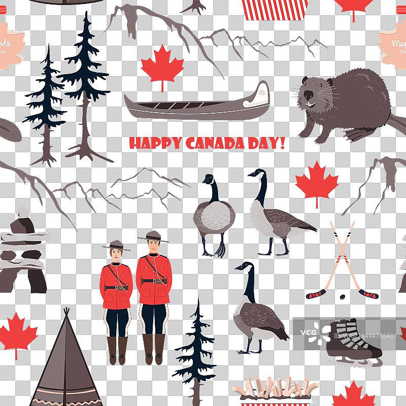 加拿大国庆日无缝图案图片素材