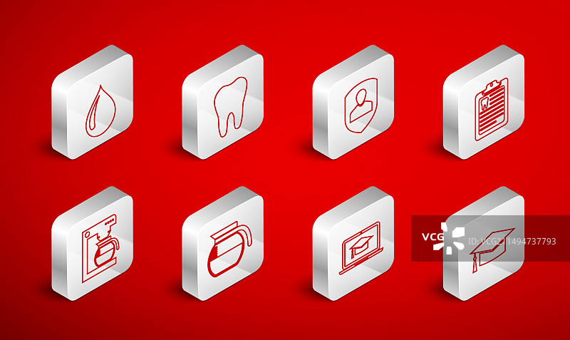 毕业帽与线条元素：牙齿用户保护图片素材