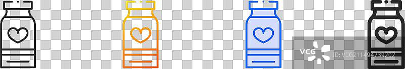 婴儿爽身粉线性渐变蓝色描边图标图片素材