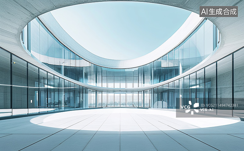 【AI数字艺术】抽象建筑玻璃幕墙城市天际线汽车广告背景图插画图片素材