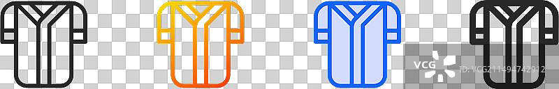 蓝色渐变棒球服图标图片素材