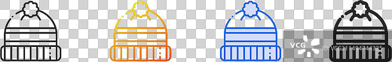 蓝色线条渐变毛线帽图标图片素材