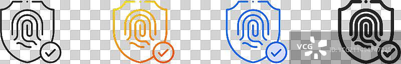 生物识别图标线性渐变图片素材