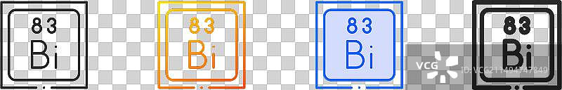 铋元素线性渐变蓝色描边图标图片素材