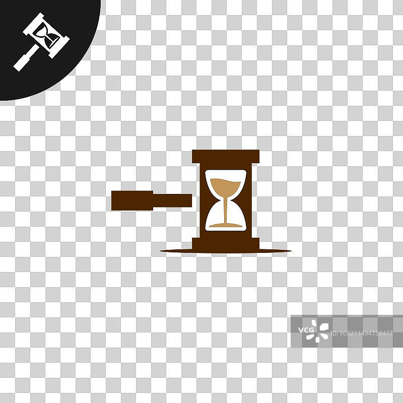 带有沙漏标志设计的锤子图片素材