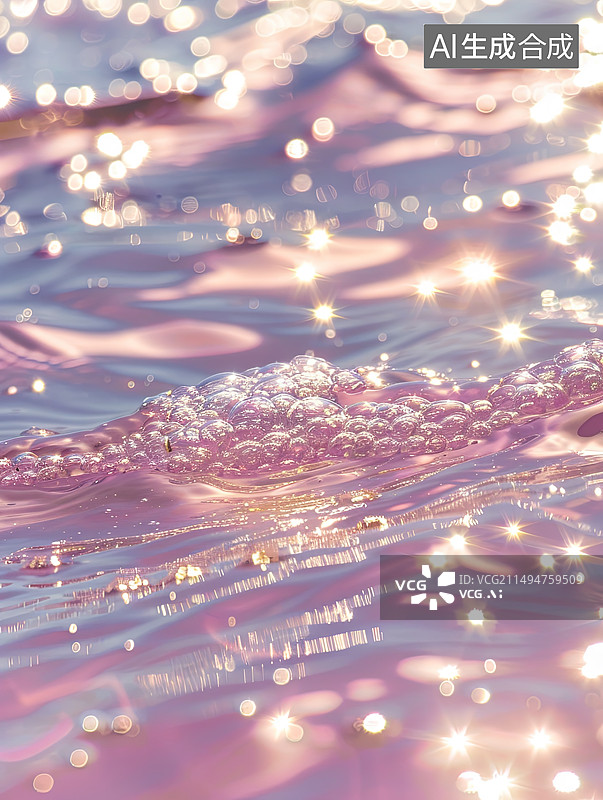 【AI数字艺术】鎏金粉彩水面的抽象背景的全帧图片图片素材