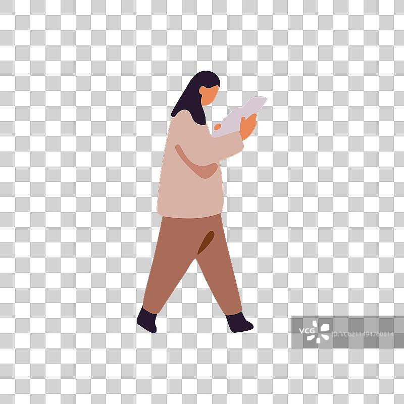忙碌的女人拿着报告阅读信息图片素材