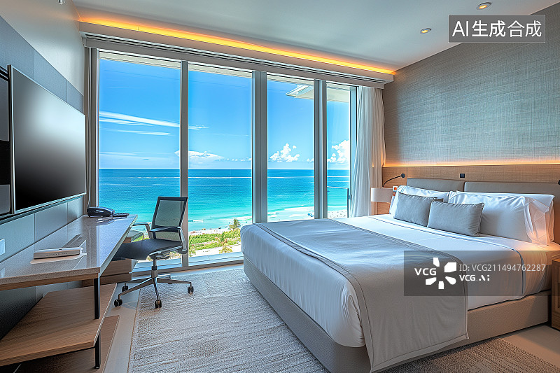 【AI数字艺术】星级酒店的客房图片素材