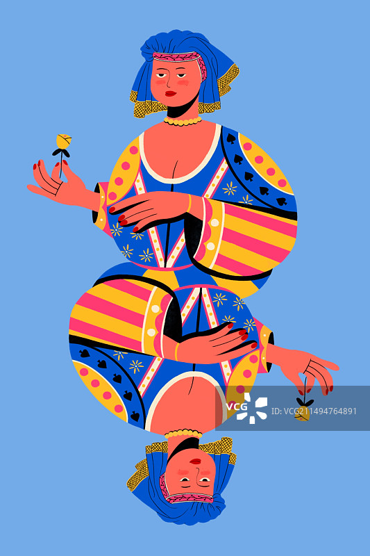 抽象画扑克牌人物图片素材