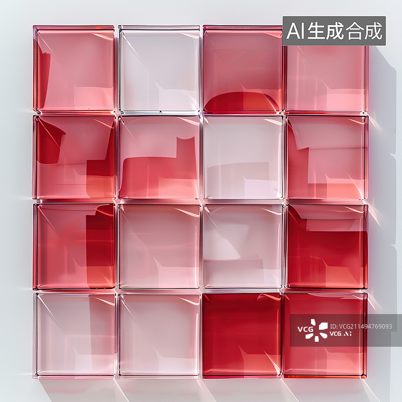 【AI数字艺术】白色背景下盒子里的红色盒子的高角度视图图片素材