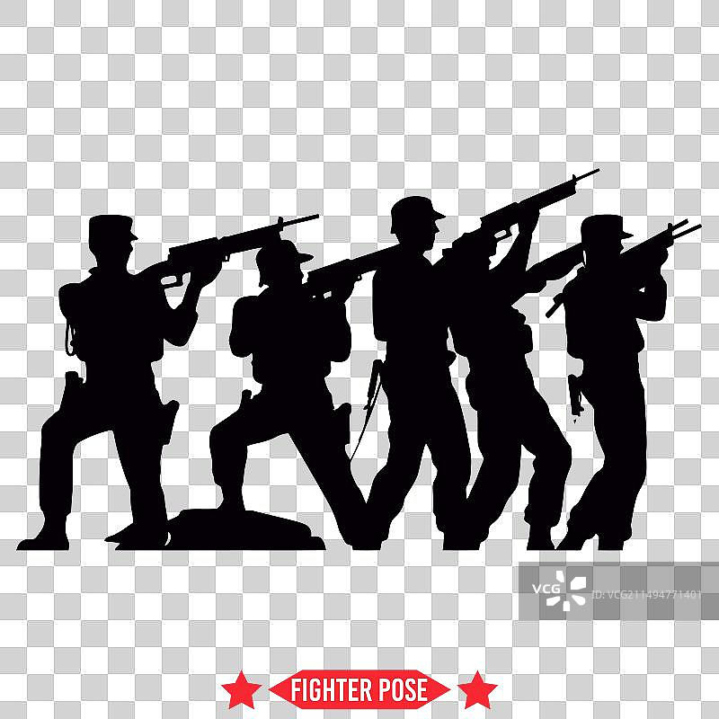 掌握格斗艺术：多种战士姿势图片素材