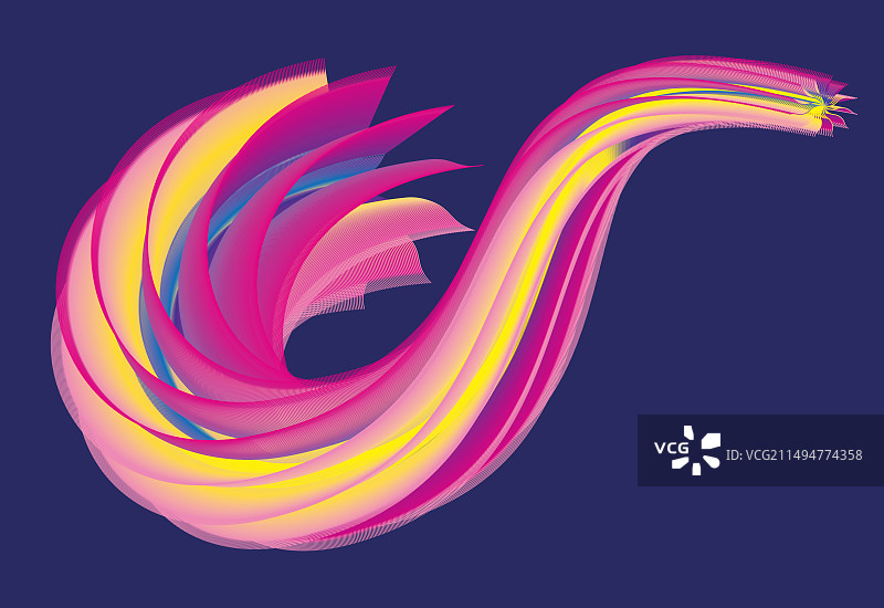 螺旋形渐变色带图片素材