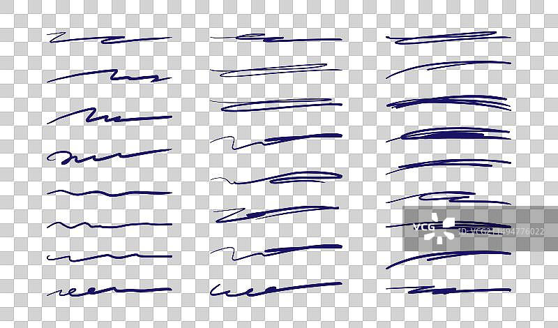 手绘下划线素描笔刷图片素材