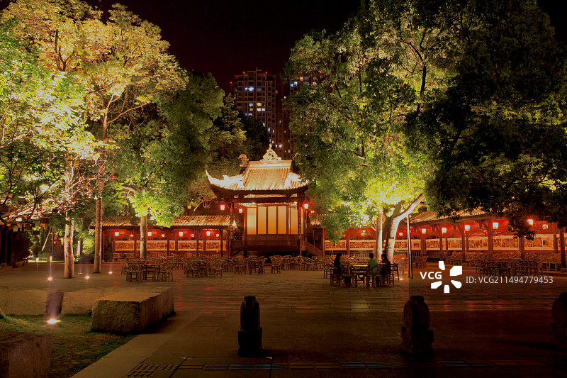 成都铁像寺水街夜景图片素材