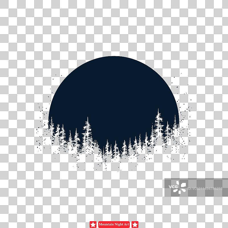 迷人的夜空山脉轮廓图片素材