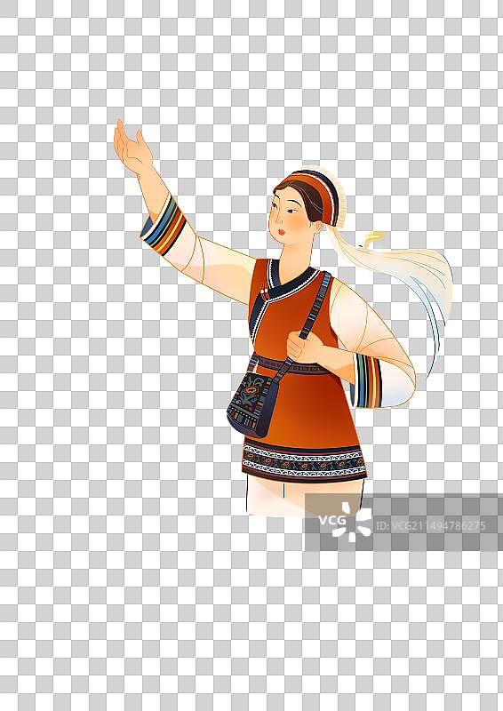 大理白族少女半身像图片素材