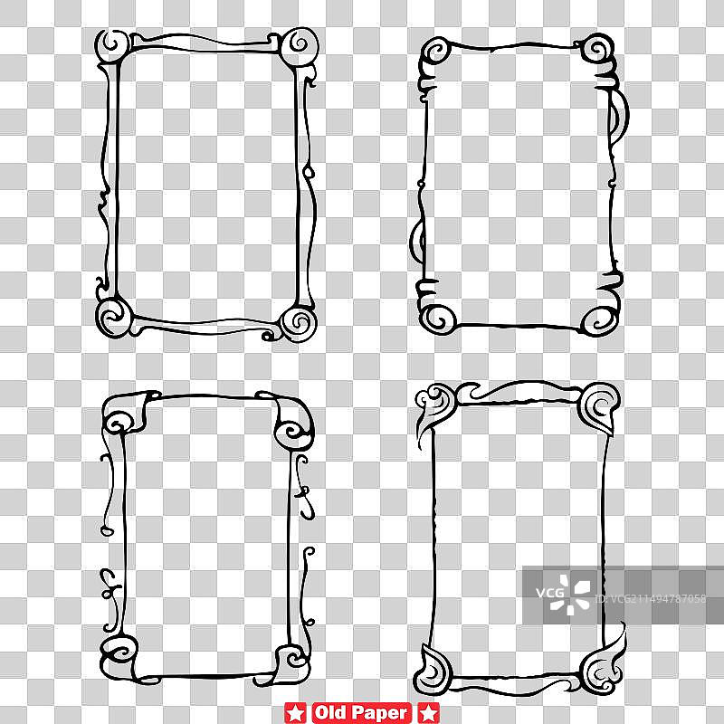 复古光环做旧纸张剪影图片素材