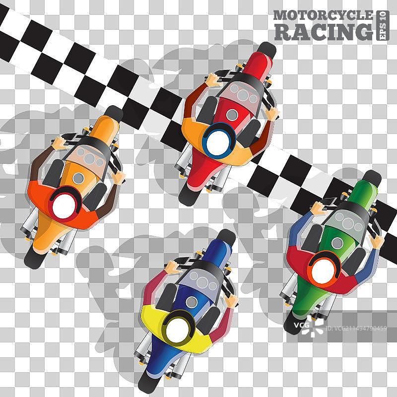 摩托车赛终点冲刺图片素材