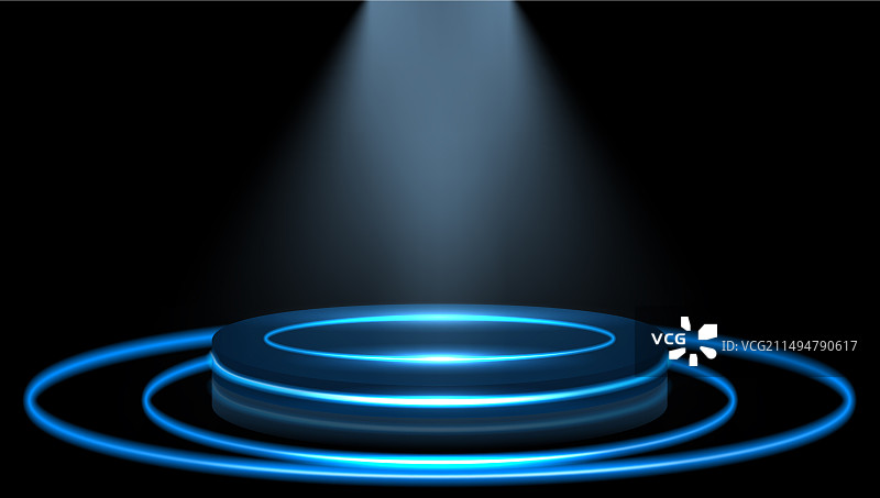 产品展示的昏暗舞台和光面讲台图片素材