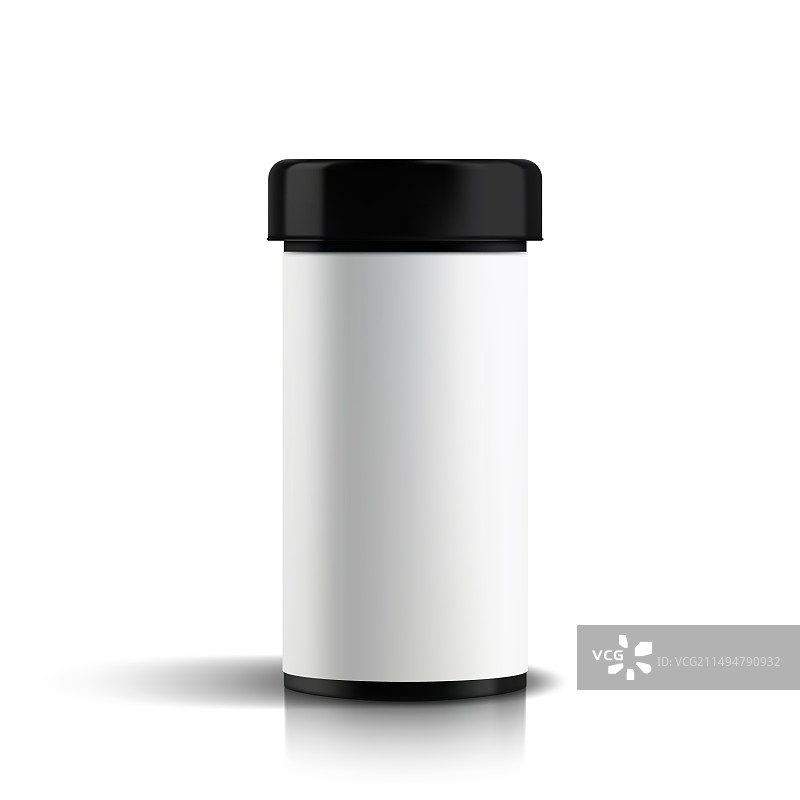 带标签的黑色塑料药盒图片素材