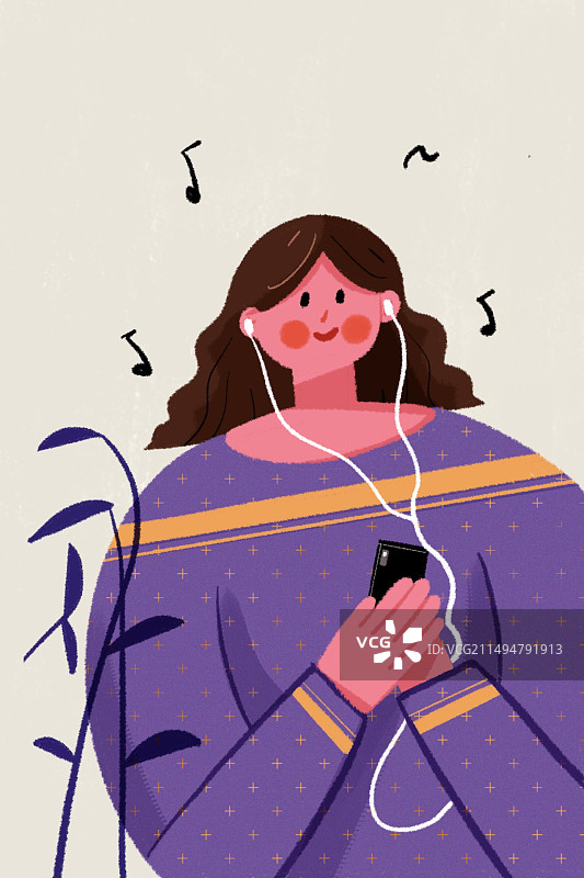 听音乐的女生图片素材