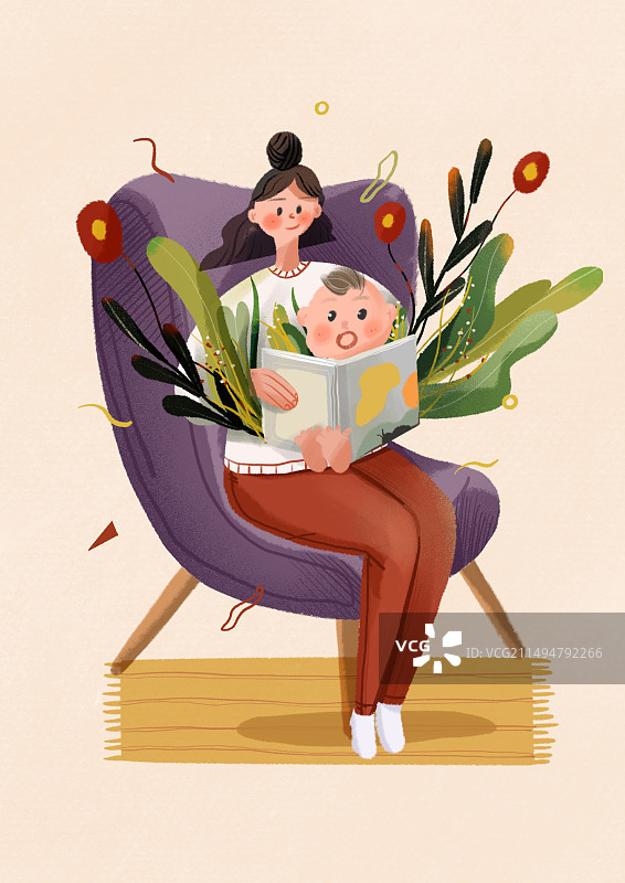 亲子阅读时光图片素材