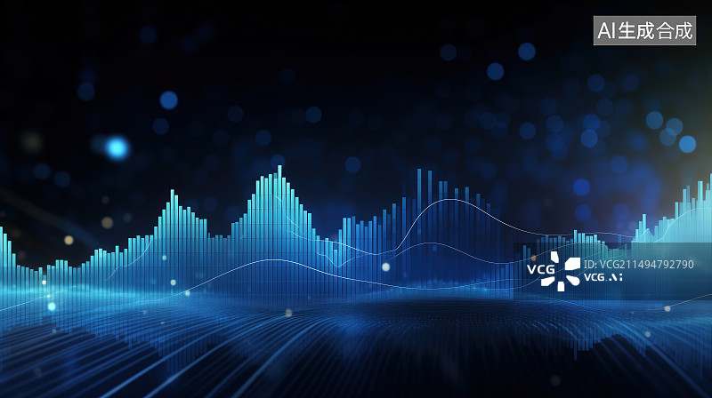 【AI数字艺术】股市K线走势图 金融经济 背景图片素材