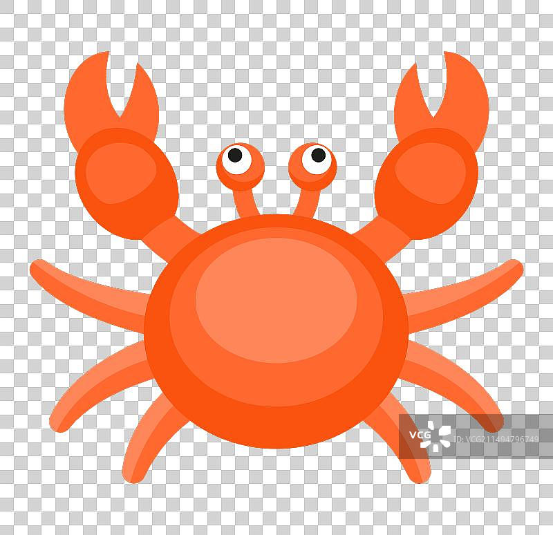 扁平风格的螃蟹或甲壳类动物设计图片素材