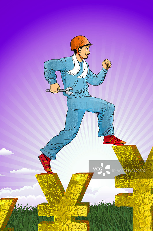 蓝领的工资稳步提升图片素材