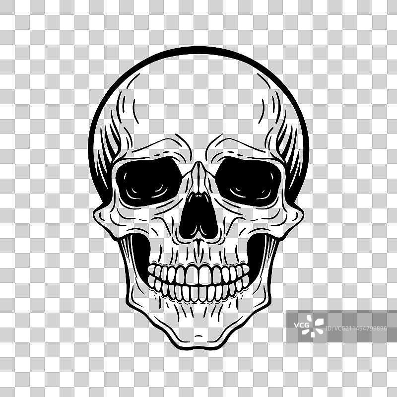 黑白骷髅头图案图片素材