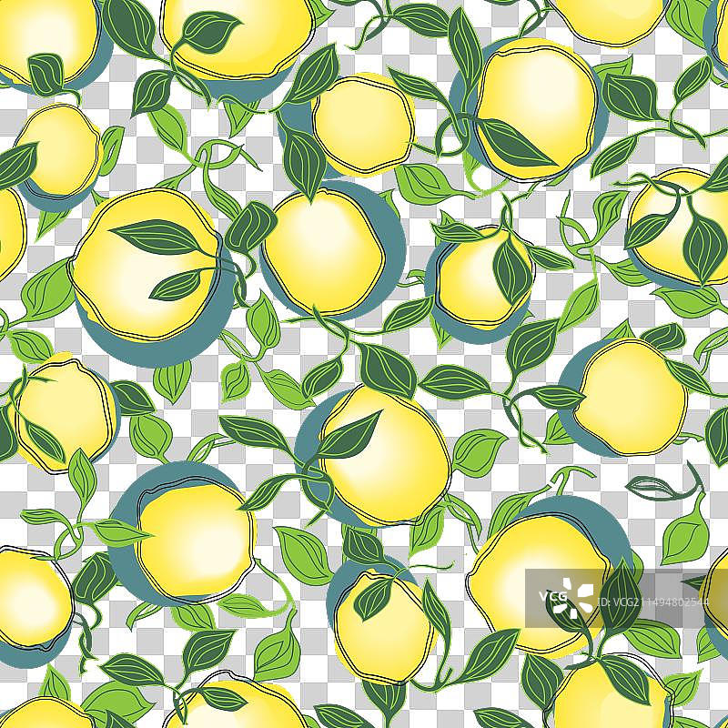 柠檬的无缝涂鸦手绘图案图片素材