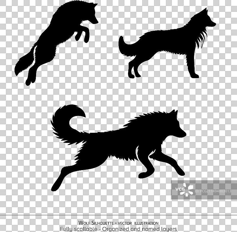 狼剪影图片素材