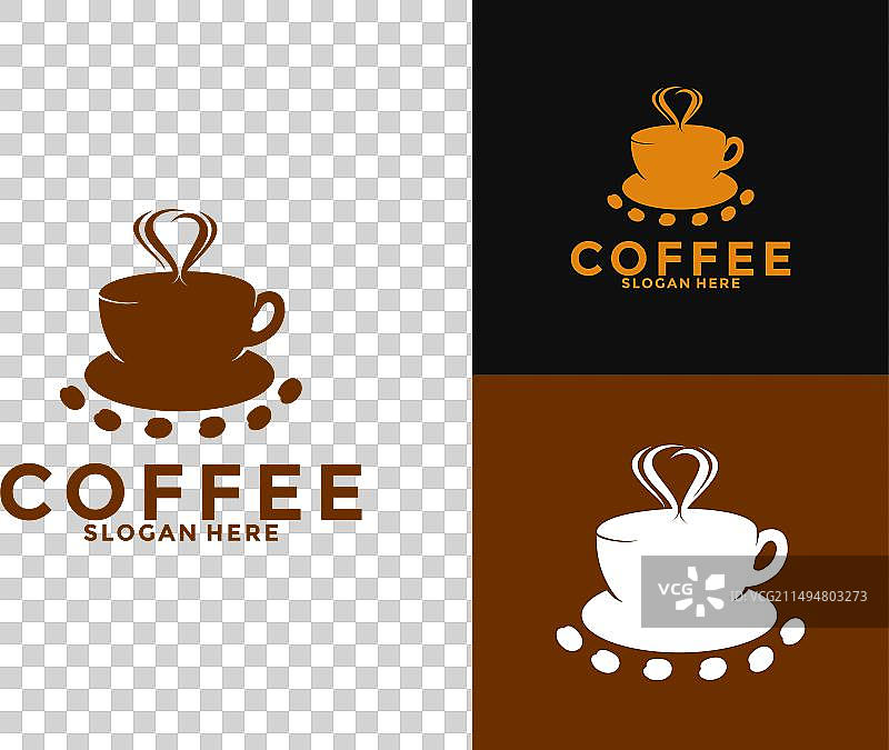咖啡热饮Logo咖啡馆Logo设计模板图片素材