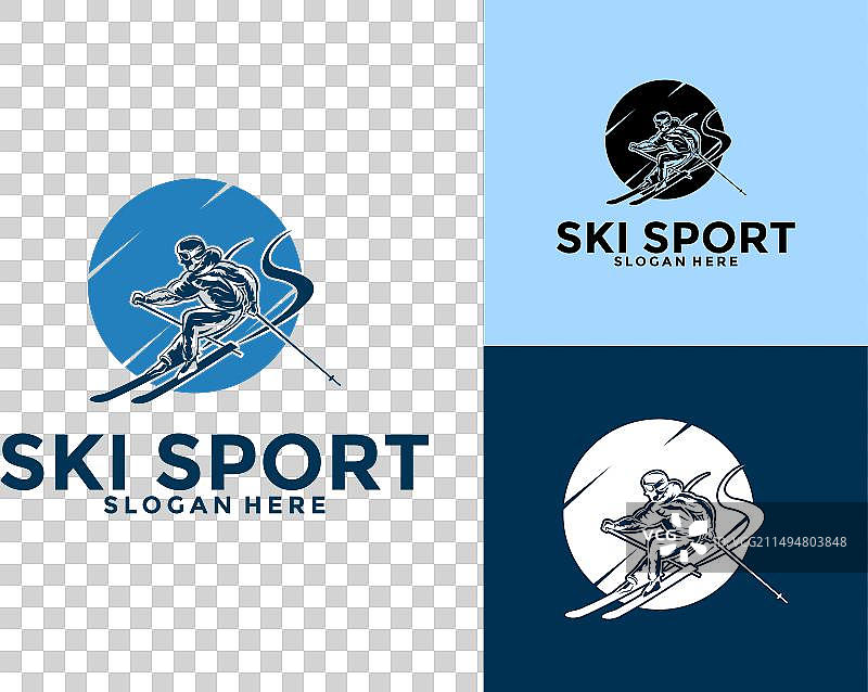 滑雪冬季运动标志山脉滑雪图片素材