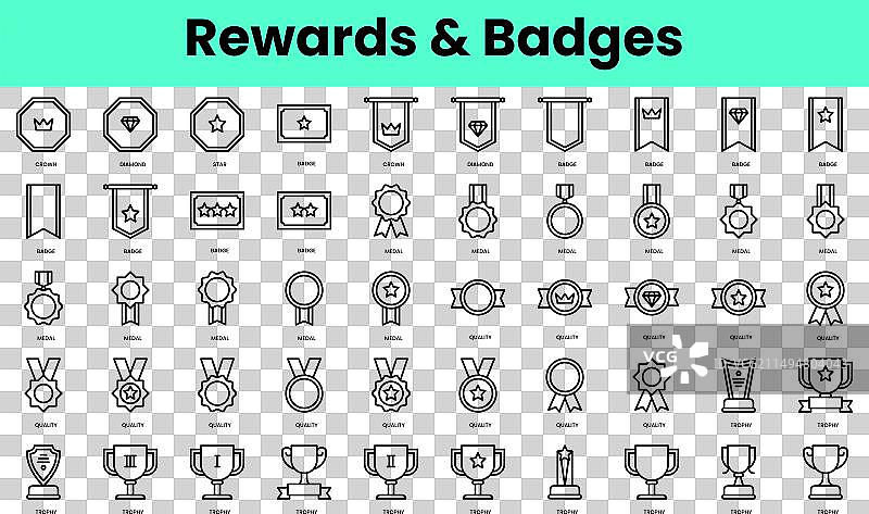 线性风格的奖励与徽章图标图片素材