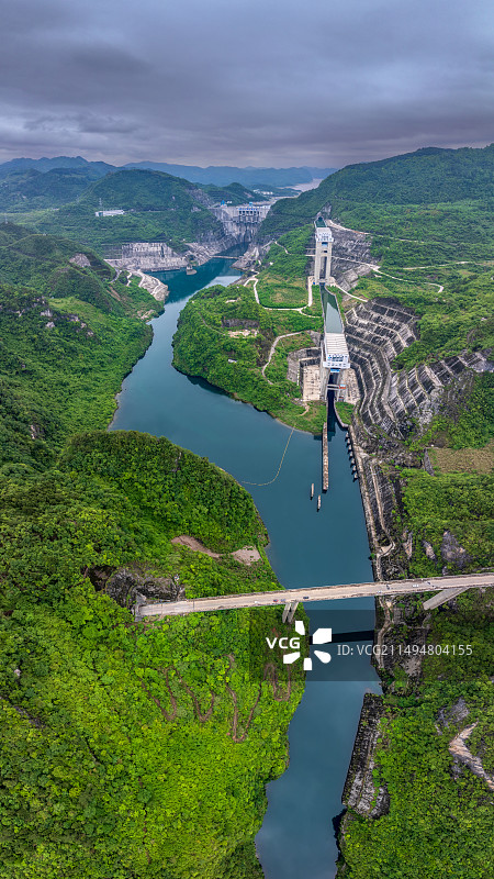 航拍贵州遵义余庆县的构皮滩水电站图片素材