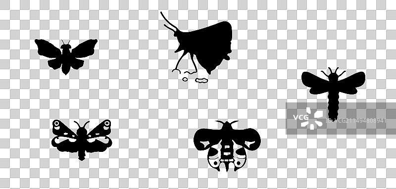 避债蛾毛虫黑色图标EPS 10和JPG图片素材