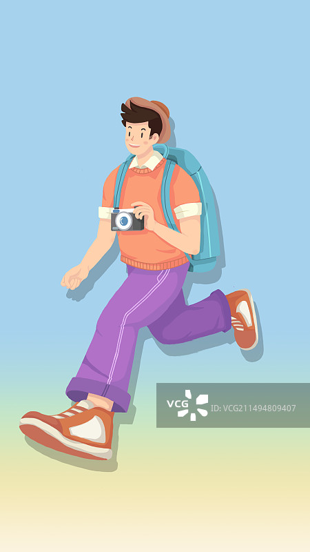 背包客摄影师旅行拍照图片素材