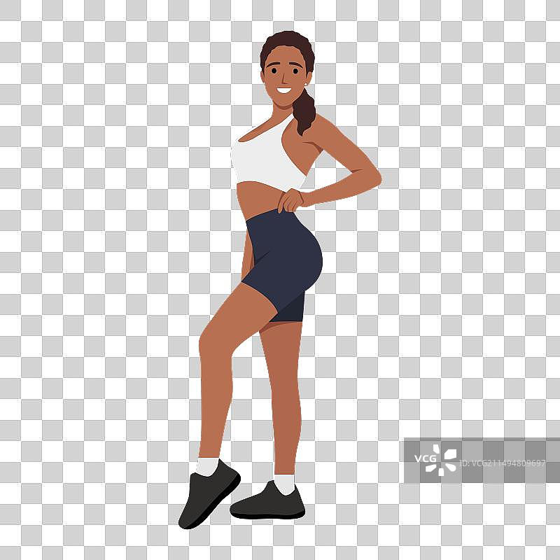 身穿运动服的美丽女人图片素材