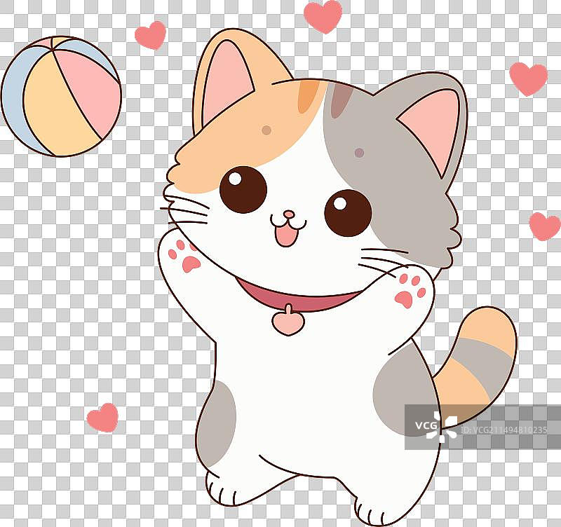 正在玩球的可爱猫咪图片素材