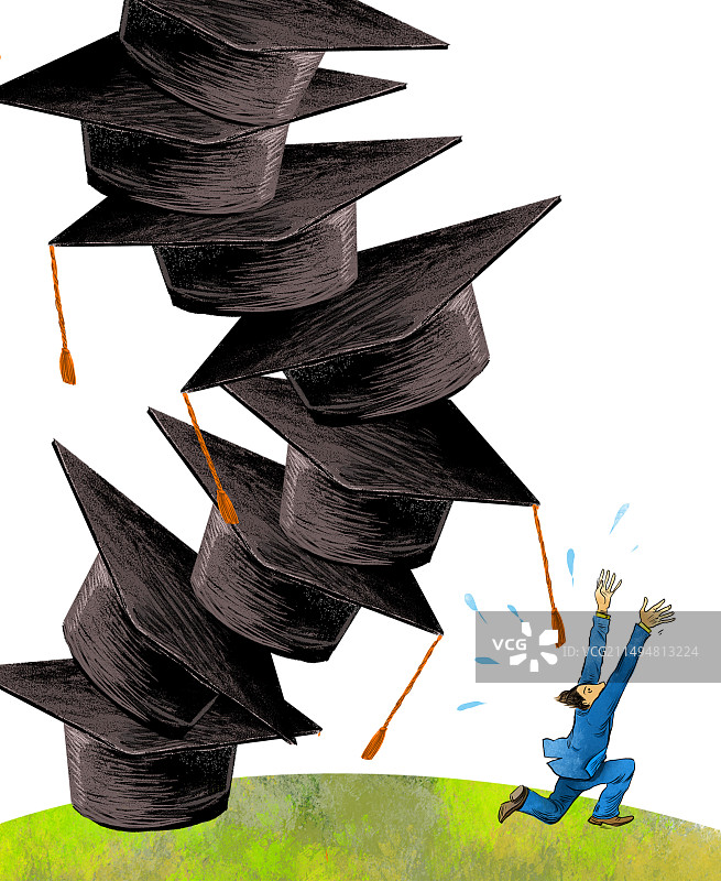 崩塌的学历图片素材