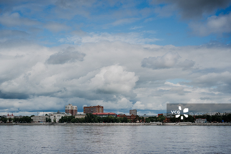 黑河市对面的俄罗斯城景图片素材