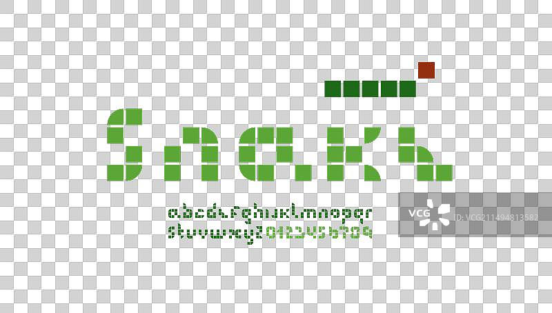 马赛克字体绿色字母和数字图片素材