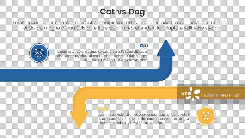 猫与狗的对比信息图概念图片素材