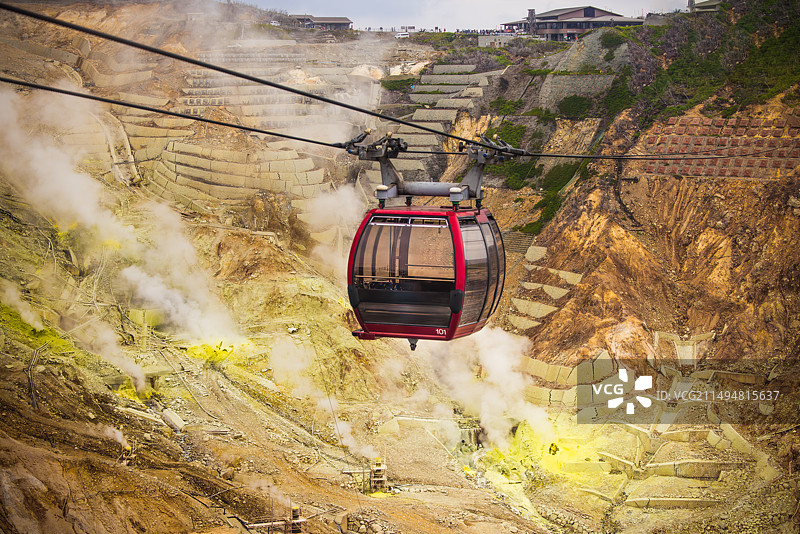日本箱根大涌谷火山山谷图片素材